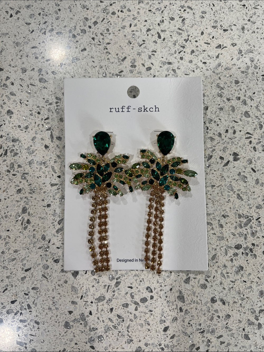 Ruff-skch  Palm Tree Drop Earrings